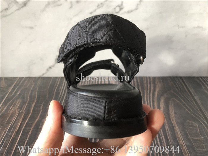 Chanel Quilted Crystal CC Dad Chunky Sandals