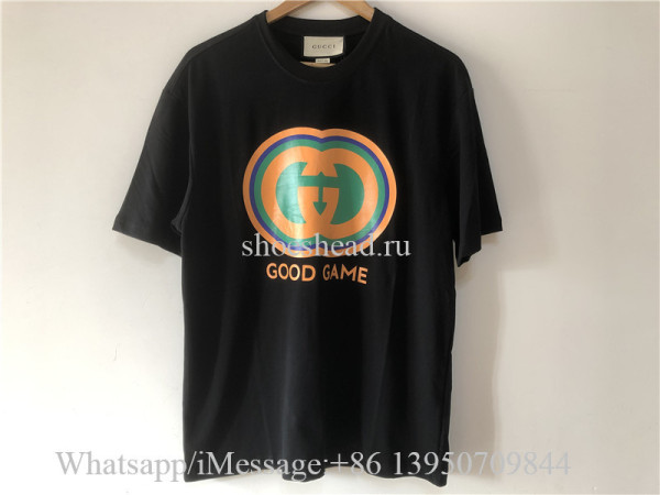 Gucci Good Game Cotton T-Shirt Black