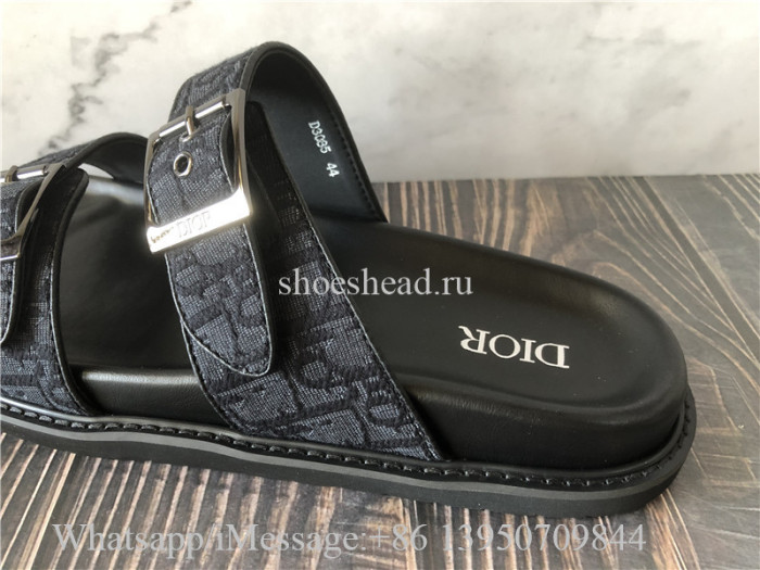 Dior Aqua Sandals Black Oblique Canvas