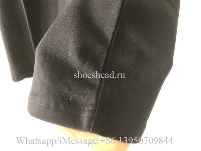 Louis Vuitton Blue Logo Black Tee Shirt