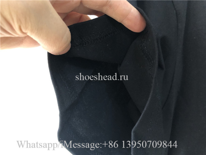 Louis Vuitton Blue Logo Black Tee Shirt