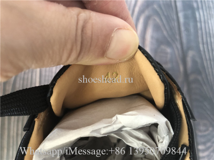 Christian Louboutin Spike Flat Low Top Sneaker Black Leather