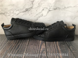 Christian Louboutin Spike Flat Low Top Sneaker Black Leather