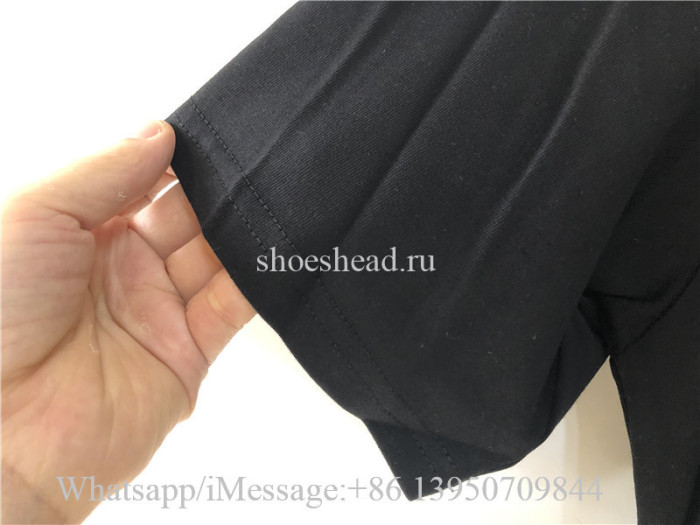 Louis Vuitton Blue Logo Black Tee Shirt