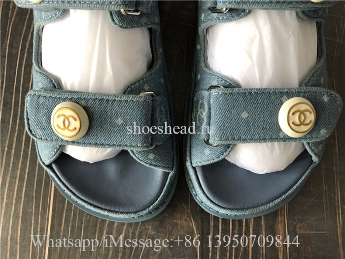 Chanel Dad Blue Denim Sandals