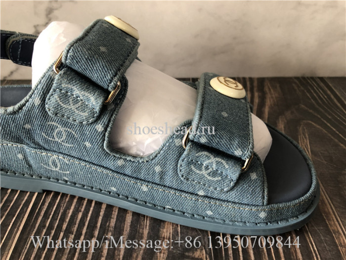Chanel Dad Blue Denim Sandals