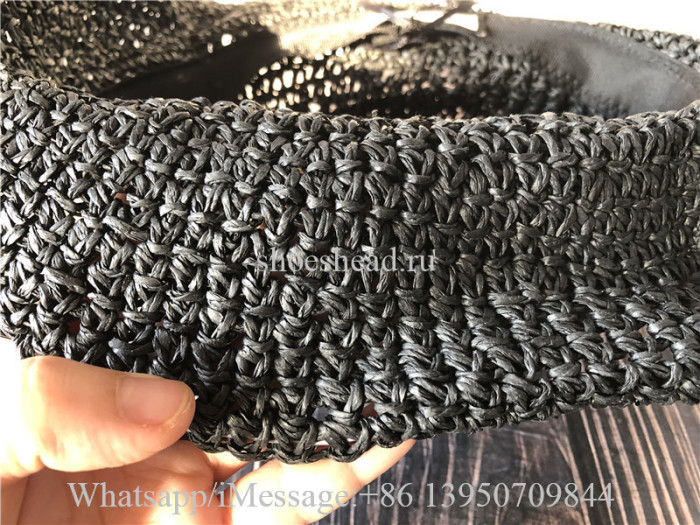 Gucci Black Woven Straw Hat