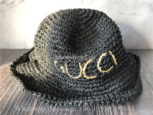 Gucci Black Woven Straw Hat