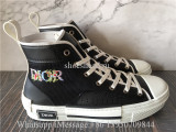 Dior B23 High Top Black Oblique With Flower Pattern