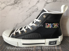 Dior B23 High Top Black Oblique With Flower Pattern