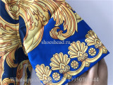 Versace Barocco Print Silk Shirt Blue Yellow