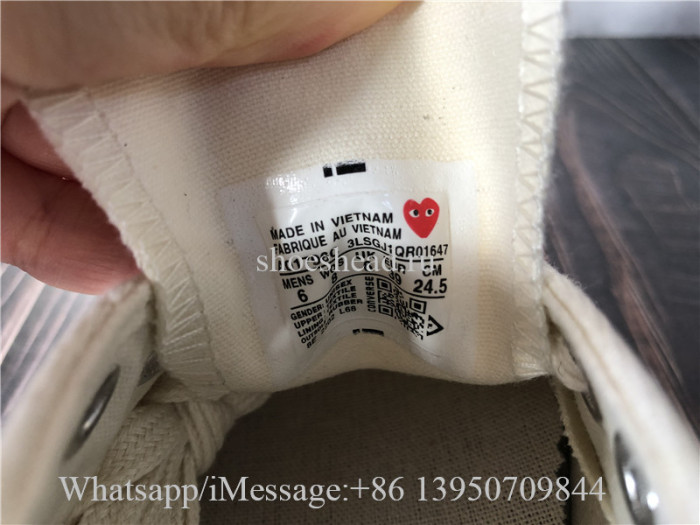 CDG Play x Converse Red Sole White Low Top Sneakers