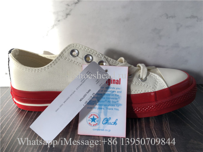 CDG Play x Converse Red Sole White Low Top Sneakers