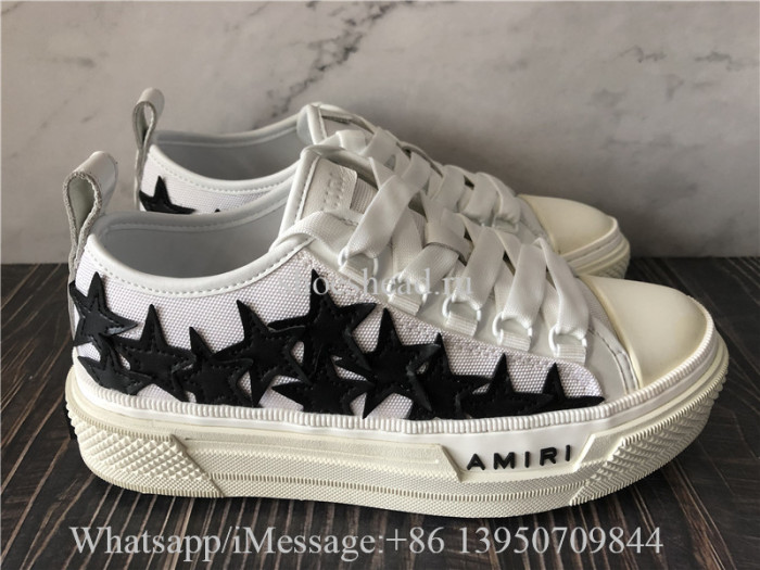 Amiri Stars Court Canvas Low-Top Sneakers