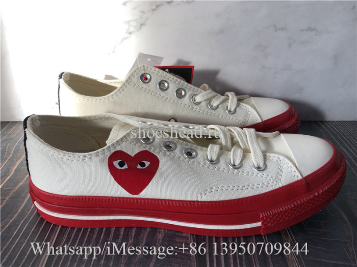 CDG Play x Converse Red Sole White Low Top Sneakers