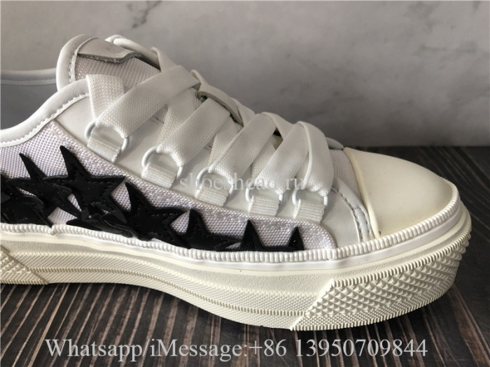 Amiri Stars Court Canvas Low-Top Sneakers