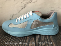 Prada America's Cup Soft Rubber And Bike Fabric Sneaker Light Blue