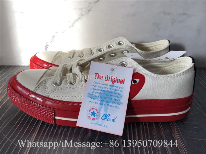 CDG Play x Converse Red Sole White Low Top Sneakers