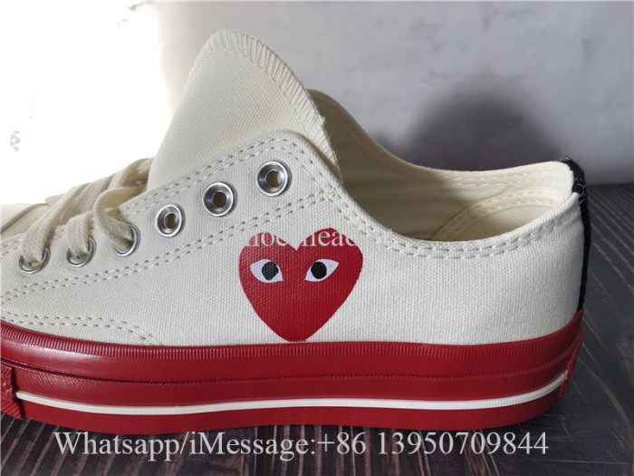CDG Play x Converse Red Sole White Low Top Sneakers