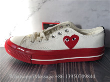 CDG Play x Converse Red Sole White Low Top Sneakers