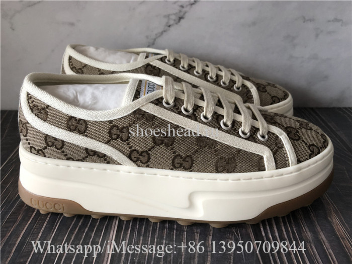 Gucci Beige And Ebony GG Canvas Sneaker
