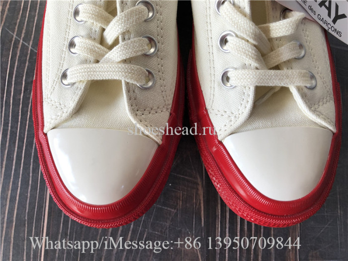 CDG Play x Converse Red Sole White Low Top Sneakers