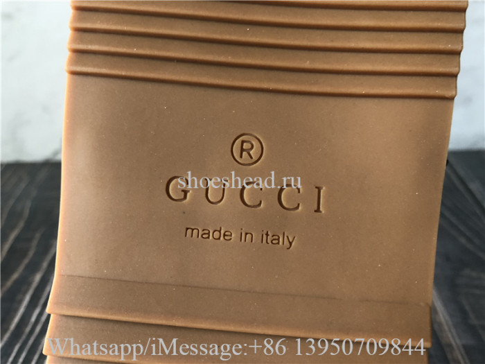 Gucci GG Supreme Canvas Slide Sandals Beige