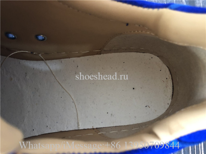 Christian Louboutin Spike Flat Low Top Sneaker Blue Suede