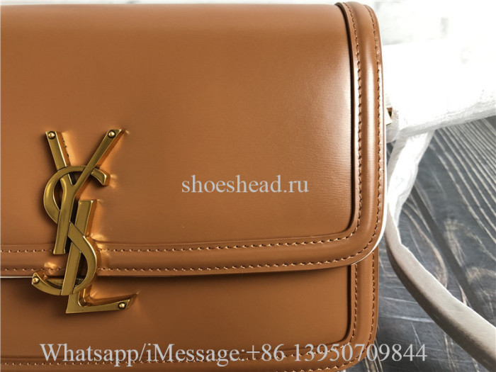 YSL Sunset Medium Chain Bag In Crocodile-Embossed Shiny Leather Bag