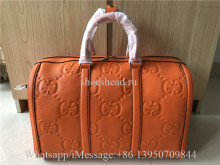 Original Gucci Jumbo GG Large Duffle Bag Orange Leather 45cm