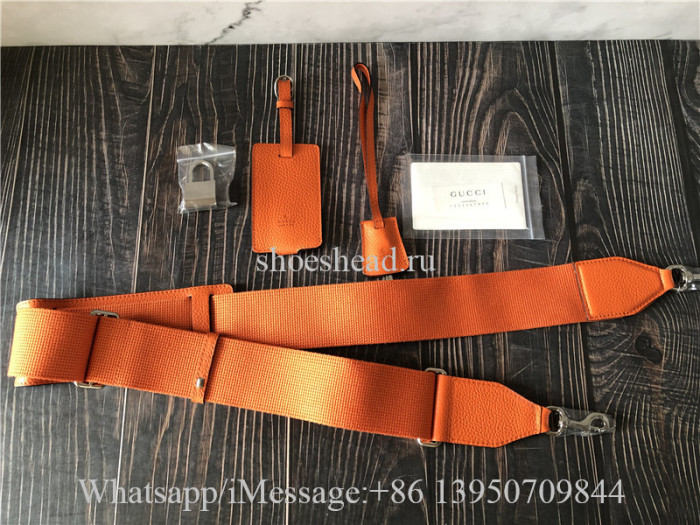 Original Gucci Jumbo GG Large Duffle Bag Orange Leather 45cm