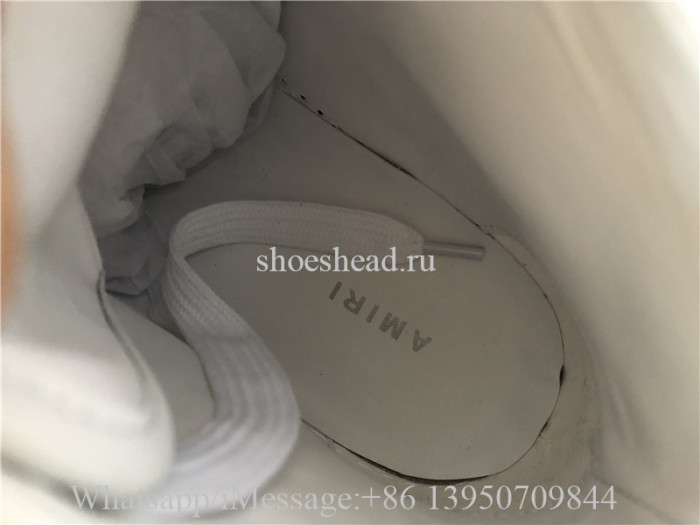 Amiri Court Logo Canvas High Top Sneakers Black White