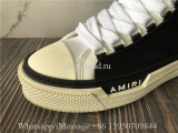 Amiri Court Logo Canvas High Top Sneakers Black White