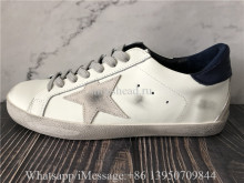 Golden Goose Super-Star With Suede Star And Blue Heel Tab