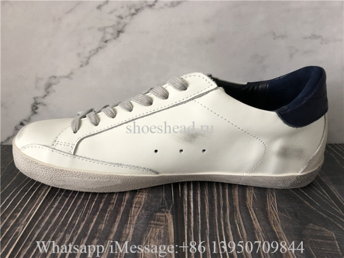 Golden Goose Super-Star With Suede Star And Blue Heel Tab