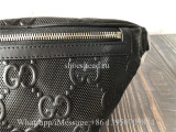 Original Gucci GG Embossed Belt Bag In Black Leather