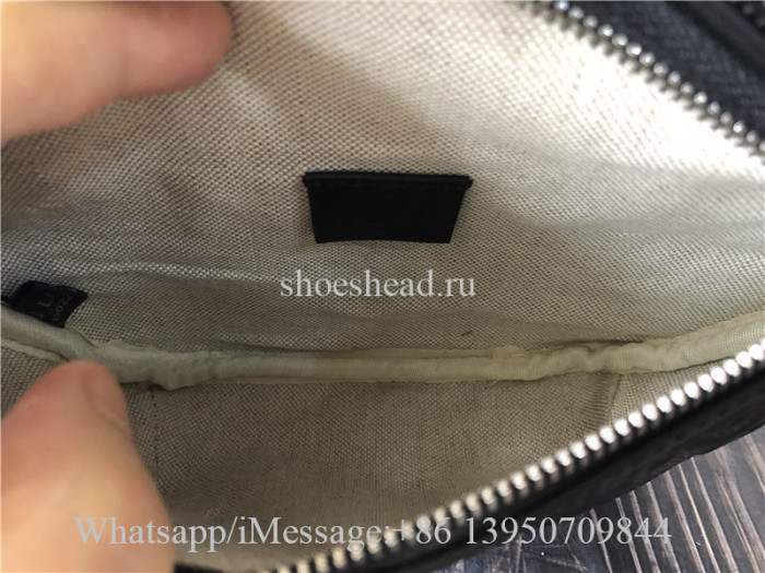 Original Gucci GG Embossed Belt Bag In Black Leather