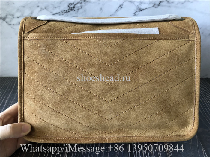 Original Saint Laurent Tan Suede Medium Niki Bag 28cm