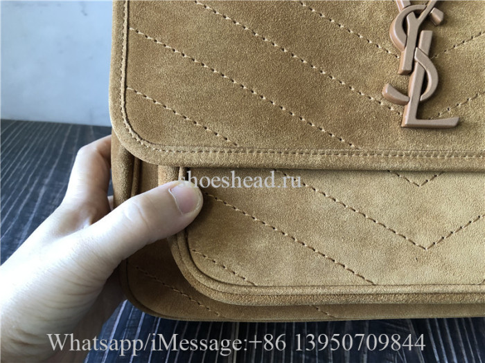 Original Saint Laurent Tan Suede Medium Niki Bag 28cm
