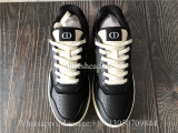 Christian Dior B27 Black Smooth Calfskin with Beige and Black Dior Oblique Jacquard Low Top Sneakers