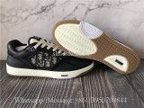 Christian Dior B27 Black Smooth Calfskin with Beige and Black Dior Oblique Jacquard Low Top Sneakers