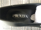 Prada Brushed Leather Monolith Loafers