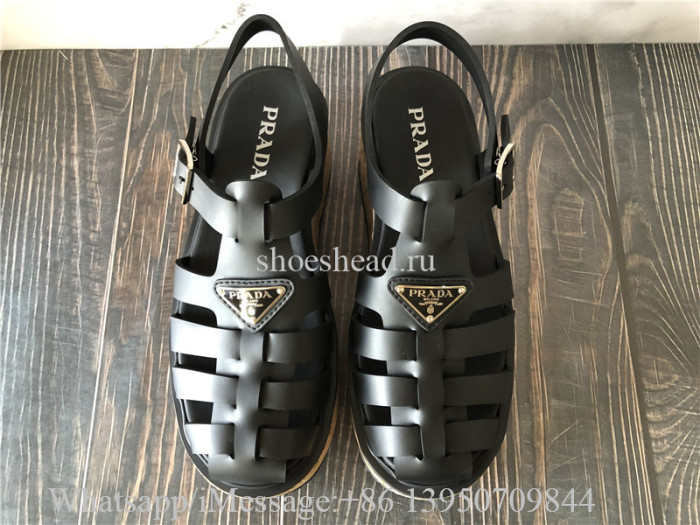 Prada Rubber Wedge Platform Sandals
