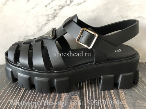 Prada Monolith Caged Foam Rubber Sandals