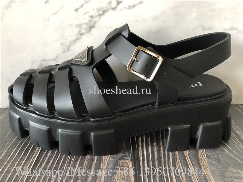 Prada Monolith Caged Foam Rubber Sandals