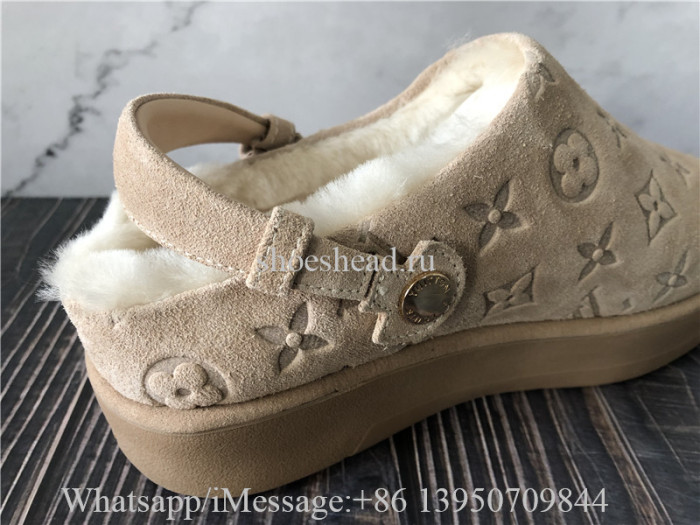 Louis Vuitton Monogram Women Platform & Wedge Sandals Beige