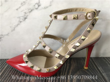 Valentino Rockstud Ankle Strap Pump With Tonal Studs 100mm Red