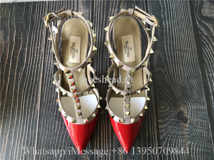 Valentino Rockstud Ankle Strap Pump With Tonal Studs 100mm Red