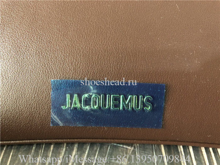 Jacquemus Le Bisou Perle Embellished Leather Shoulder Bag Brown