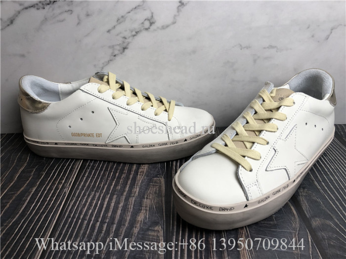 Golden Goose Hi Star Leather Metallic Low Top Sneaker